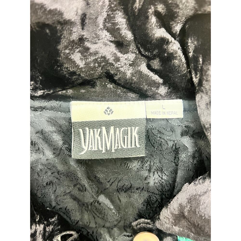 YakMagik Velvet Sequin Patchwork Jacket Women Large Nepal Button Front Boho Art - Picture 4 of 8